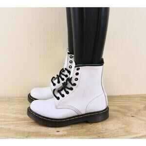Doc Dr Martens Boots Womens 5 White Combat Lace Up 1450 Air Wair